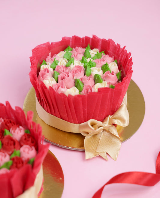 Mini Cake Bouquet (Pink & White)