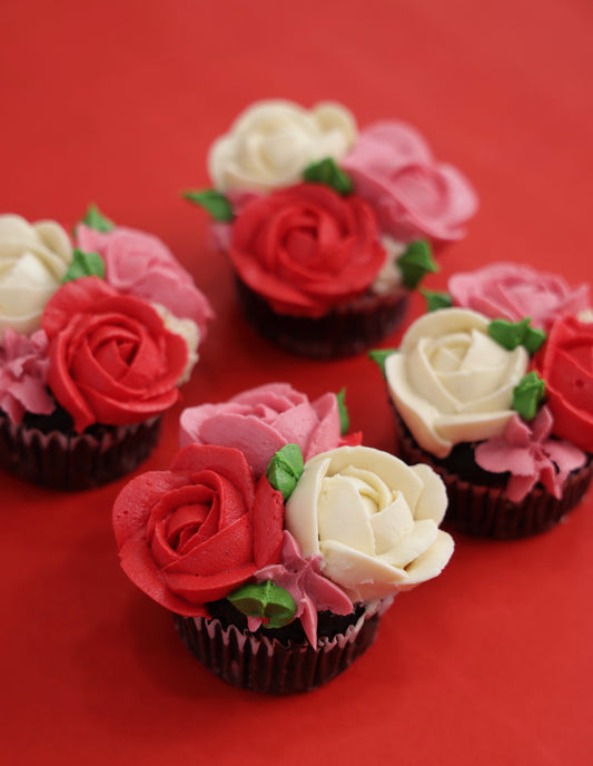 Buttercream Rose Cupcakes (Box of 4)