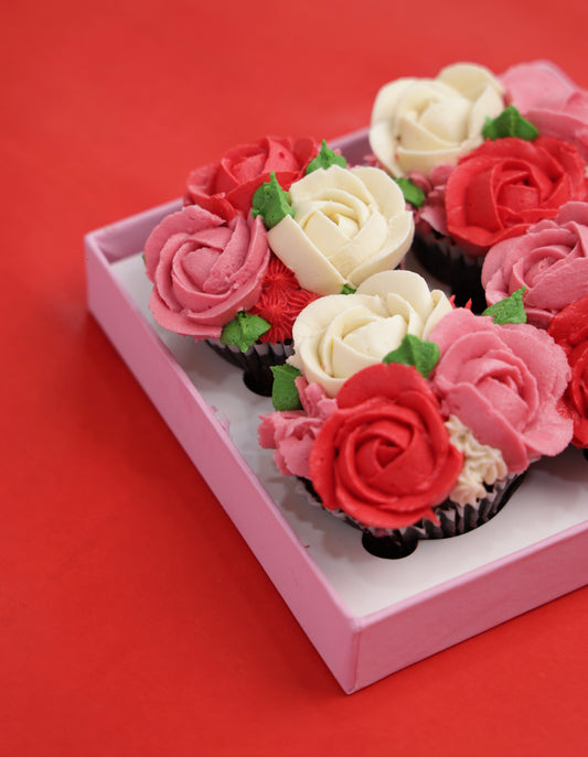Buttercream Rose Cupcakes (Box of 4)