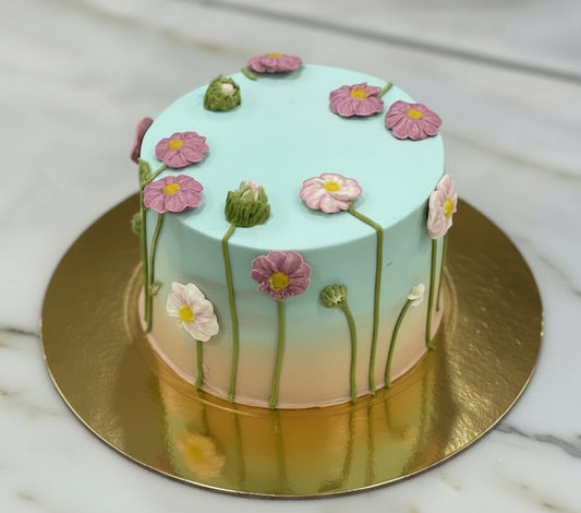 Sky & Blooms Cake