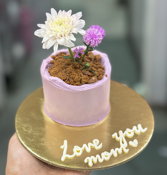 Purple Micro Flowerpot Cake