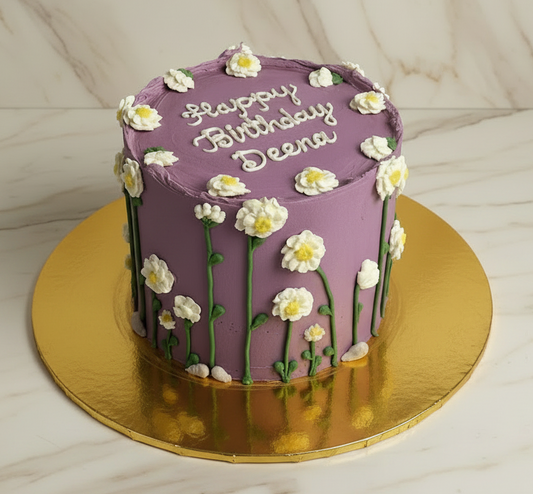 Purple Blooming Daisy Cake