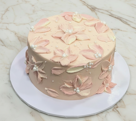 Blush Fallen Petals Cake
