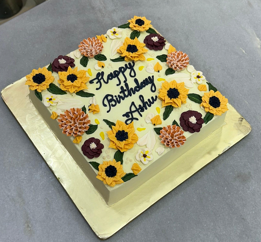 Square Florals Cake