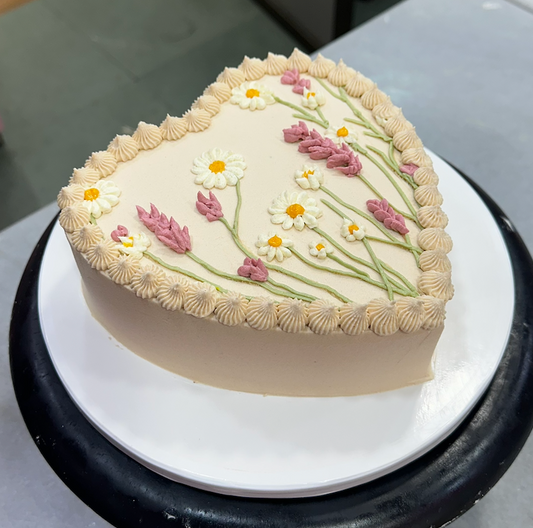 Cottage Core Heart Cake