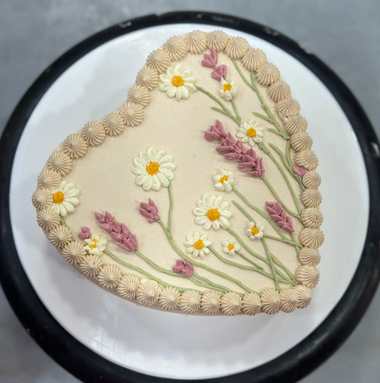 Cottage Core Heart Cake