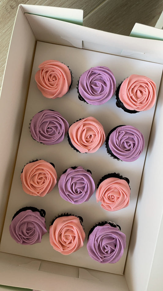 Mini Cupcake Rosettes (2 Colors-Box of 12)