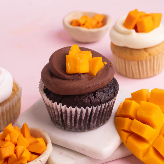 Mango & Belgian Chocolate Cupcakes