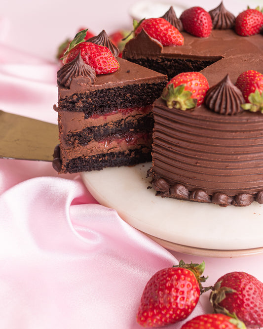 Belgian Chocolate Strawberry Cake