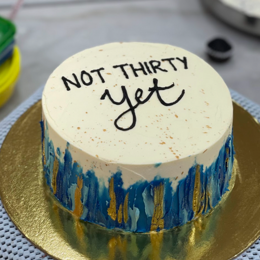 Buttercream Strokes with Text Cake
