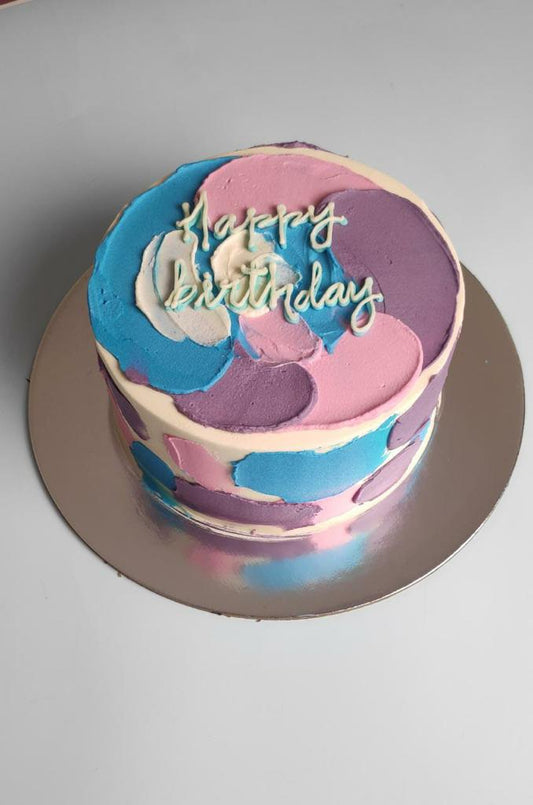 Pink, Purple & Blue Strokes Cake
