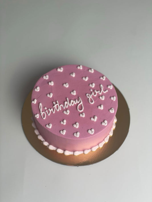 Text with Hearts Around Cake
