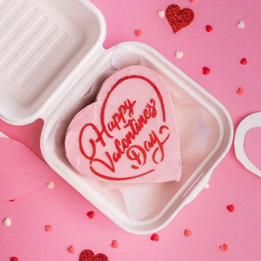 Heart Shaped Happy Valentine's Day Lunchbox Cake