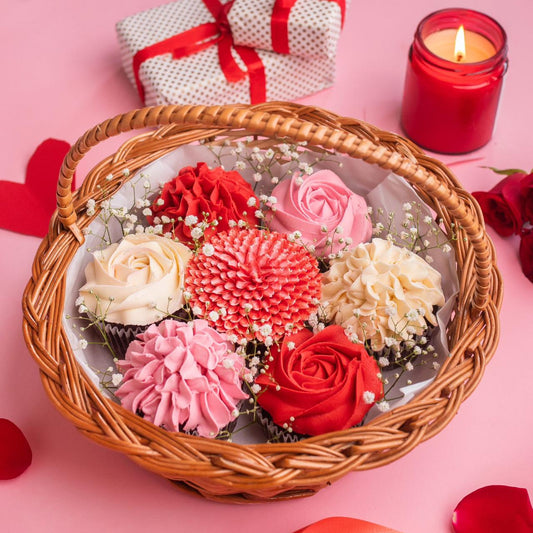 Red and Pink Valentine's Day Cupcake Bouquet