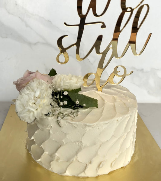 Texture Cake with Fresh Flowers